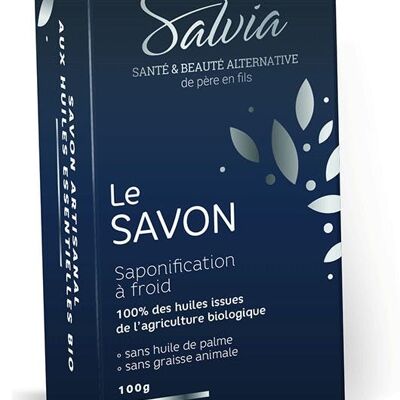 Jabón de Salvia, con aceites esenciales orgánicos
