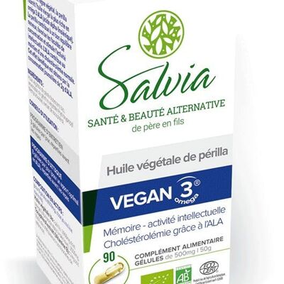Vegan 3 Périlla, Bio-Pflanzenöl-Kapseln