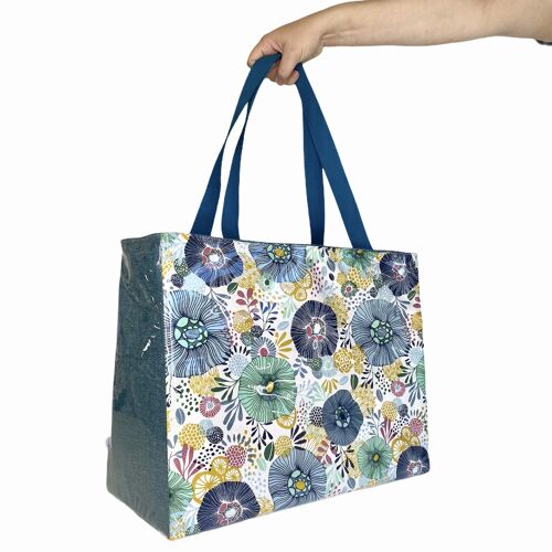 Sac isotherme, Floral pétrole (taille XL)
