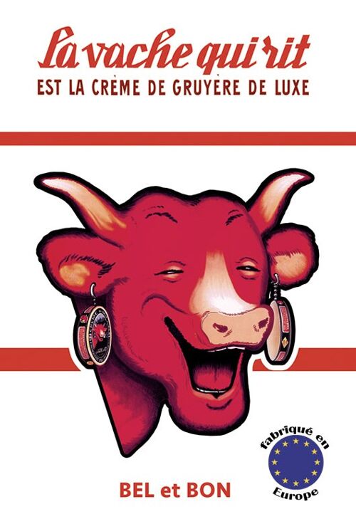 Carte postale vache qui rit rouge