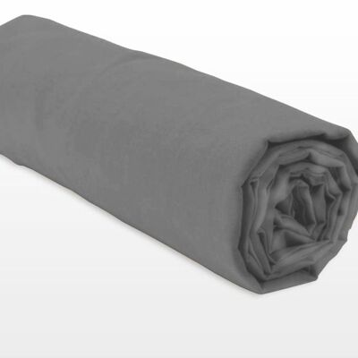 Il lenzuolo con angoli - 2 persone 160x200 - 80 fili cotone percalle materasso spesso 30 cm tazza - grigio
