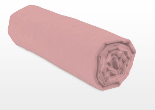 Le Drap Housse - 2 Personnes 160x200 - Percale de Coton 80 Fils Matelas épais Bonnet 30cm - Rose