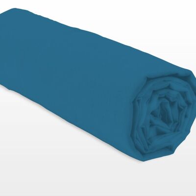 Il lenzuolo con angoli - 2 persone 160x200 - 80 fili cotone percalle materasso spesso 30 cm tazza - blu
