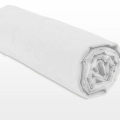 Il lenzuolo con angoli - 2 persone 160x200 - 80 fili di cotone percalle materasso spesso 30 cm tazza - bianco