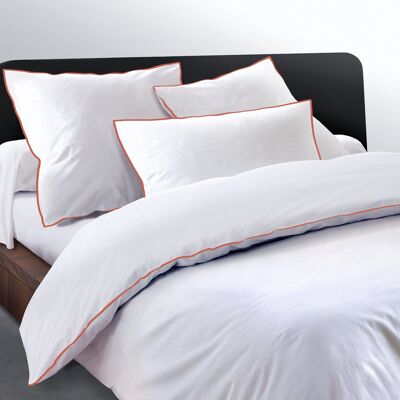 3 Piece Duvet Cover - 80 Thread Cotton Satin - 2 Persons 240x260 cm - LE TRIM Orange Terracotta