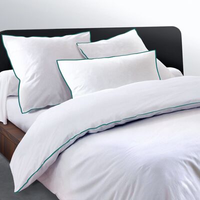 3 Piece Duvet Cover - 80 Thread Cotton Satin - 2 Persons 240x260 cm - LE EDGE Green