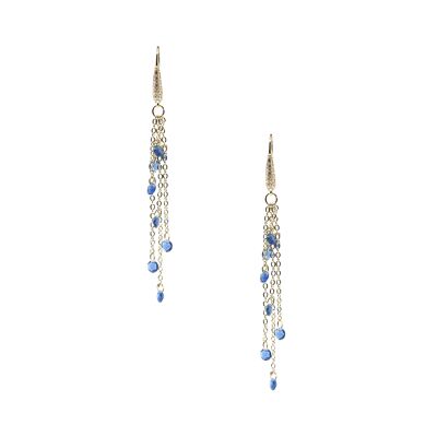 Chain Blue Crystals Earrings CLEMENTINE