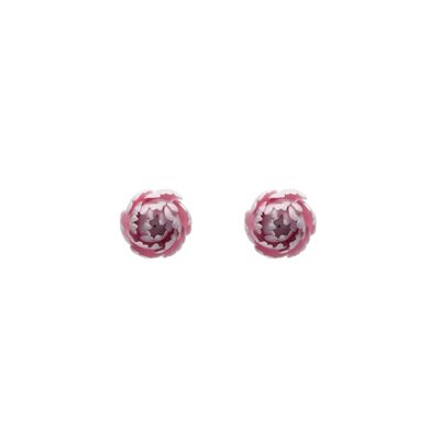 Boucles d'oreilles florales faites à la main en rose INES