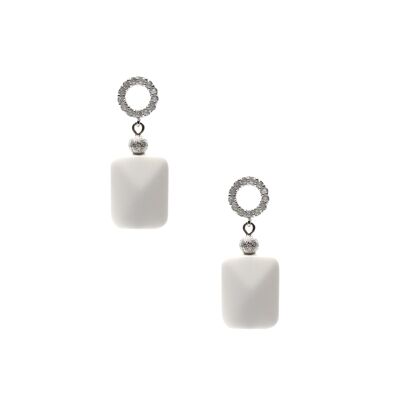 Boucles d'oreilles Agate Blanche CARISSA