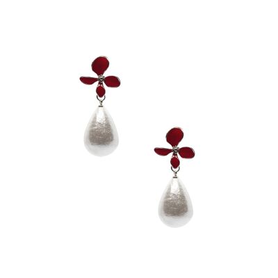 Japanese Cotton Pearl Floral Earrings CARLOTTA