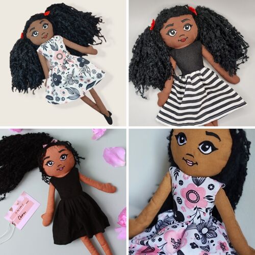 Bundle of 12 Handmade Girls Fabric Dolls