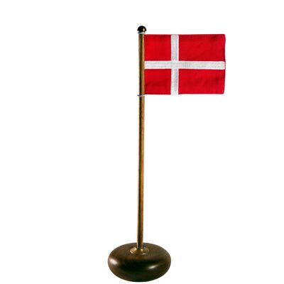 Fahnenmast mit dänischer Flagge, Walnuss