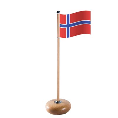 Mât avec drapeau norvégien, Hêtre