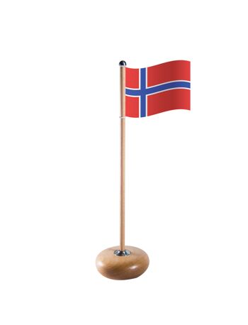 Mât avec drapeau norvégien, Hêtre