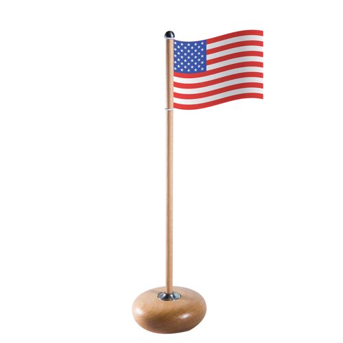 Flagpole with USA flag, Beech