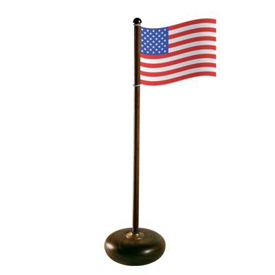 Fahnenmast mit USA-Flagge, Walnuss