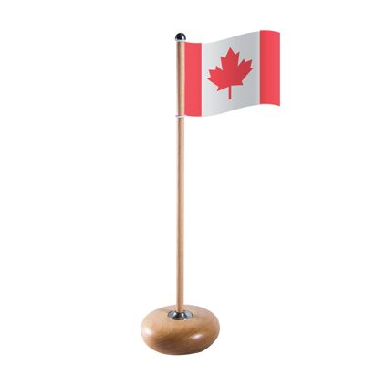 Asta de bandera con la bandera de Canadá, haya