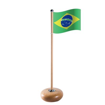 Flagpole with Brazil flag, Beech