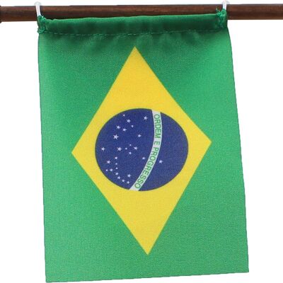 « Magnet Me Up » avec drapeau Brésil, Noyer