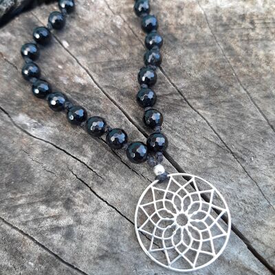 Mandala Mala Onyx Long Necklace