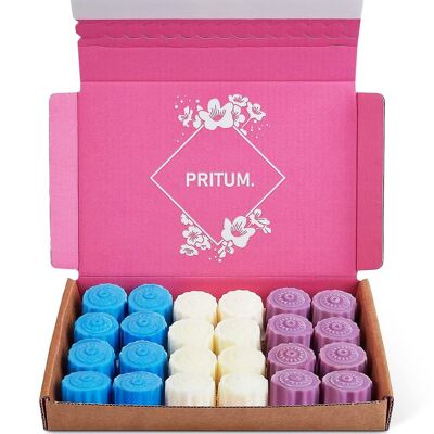 PRITUM. Light Blue, Alien & Black Opium Perfume Inspired Set Of Three Gift Set Eco Vegan Premium Strong Scented Wax Melts 24 In Box