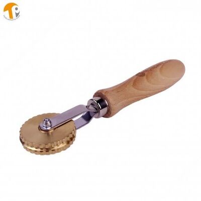 Brass rolling cutter for cutting and sealing Pasta with smooth blade width 9 mm