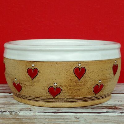 Design dog bowl ceramic "I love you!" Special edition small handmade I Dog Filou's