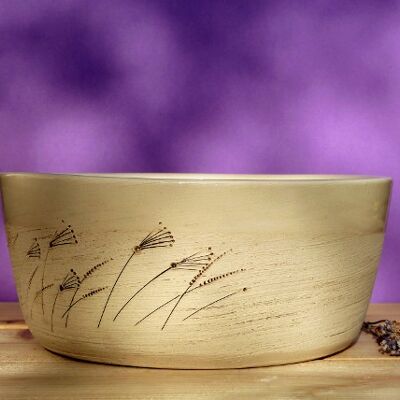 Ceramic dog bowl design "Lavender" large handmade I Dog Filou's