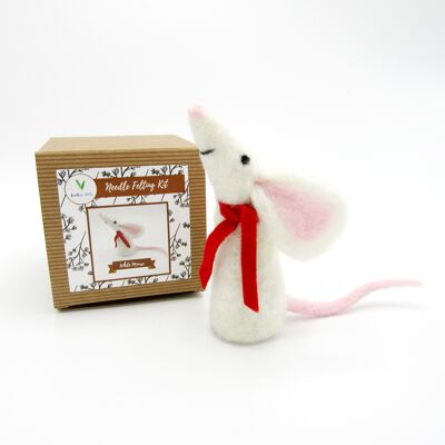 White Mouse - Needle Felting Kit (Without Foam)