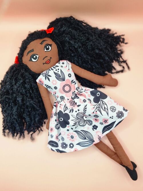 Amaris Flower dress Handmade Fabric Doll (Pack of 6)