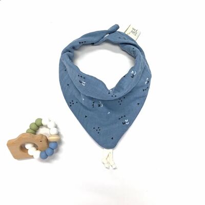 Bavoir Bandana DOUBLE-GAZE bleu jean