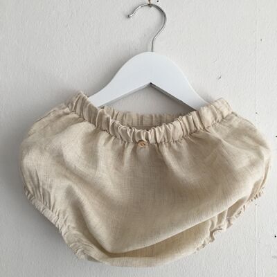 Bubble pants, linen - 6-18 months - Sand