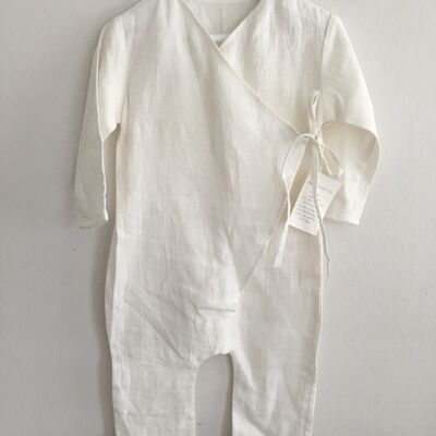 Kimono jumpsuit, linen - White