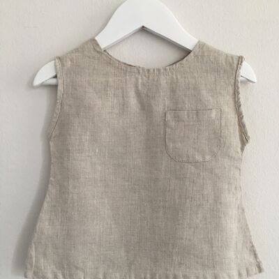 Single top, linen - 6-18 months - Sand