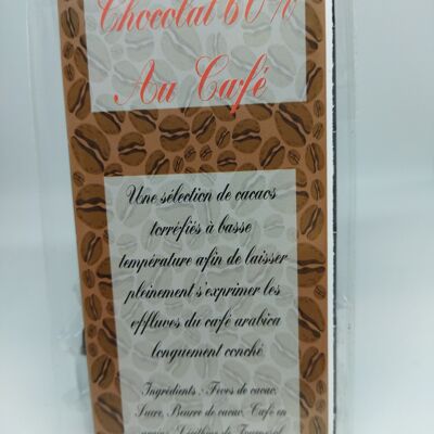 Barra de chocolate negro 60% con café