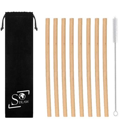 Set of 8 'Bamboo' straws - 20 cm