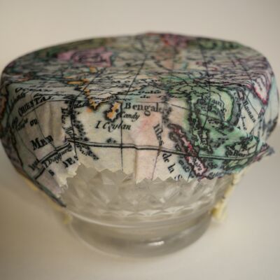 "France and Asia, 18th century maps" beeswax cling film