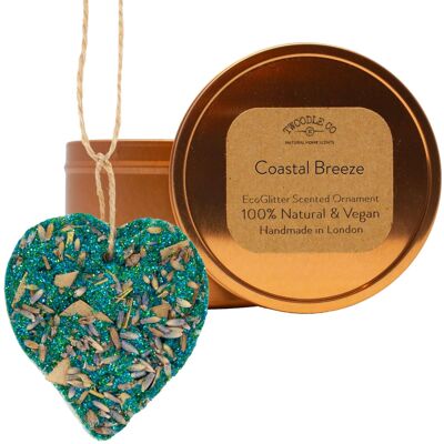 Coastal Breeze Scented Ornament heart Copper tin
