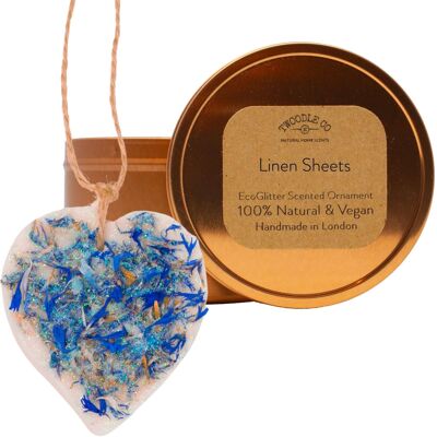 Linen Sheets Scented Ornament heart Copper tin