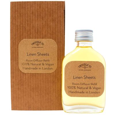 Linen Sheets Room Diffuser Refill, Plastic Free, Vegan, 50ml Boxed (3 months)
