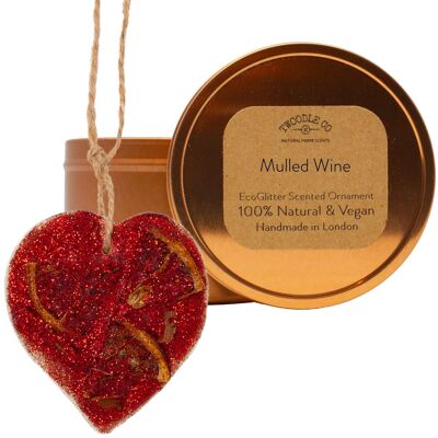 Mulled Wine Scented Ornament heart Copper tin