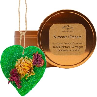 Summer Orchard Scented Ornament heart Copper tin