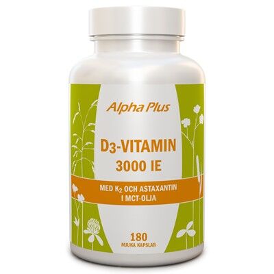 D3-vitamin 3000 IE + K2 180 kap