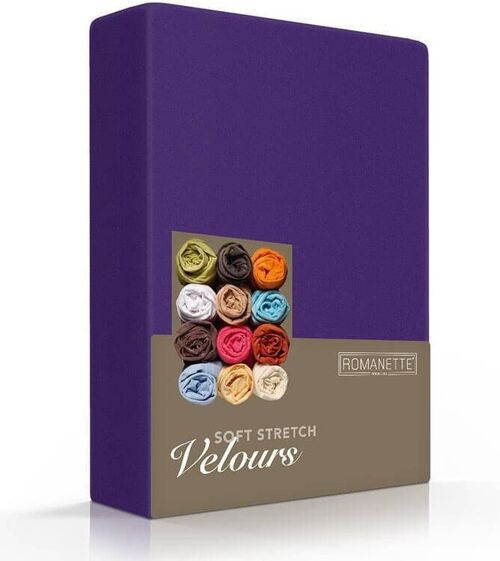 Romanette Velor Fitted Sheet Purple 160x220