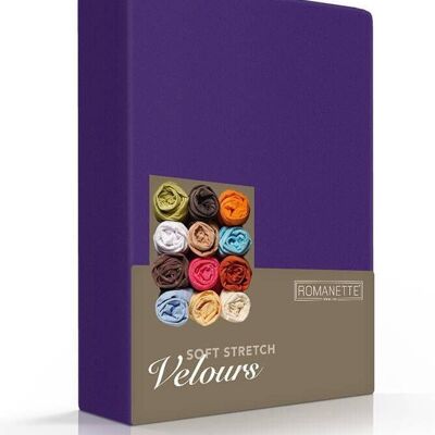 Spannbettlaken Romanette Velours Violett 200x220