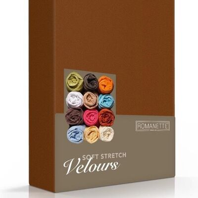 Romanette Velor Fitted Sheet Brown 160x220
