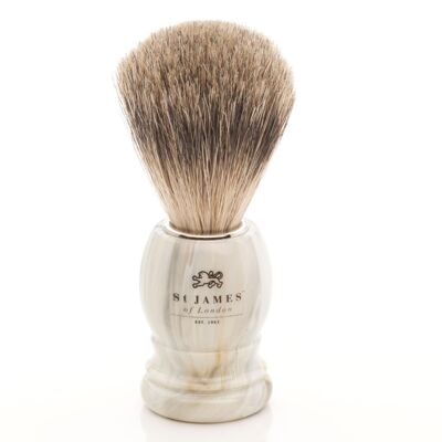 Super Badger Shaving Brush - Alabaster Marble