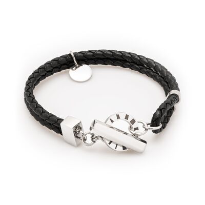 Armband aus schwarzem Leder