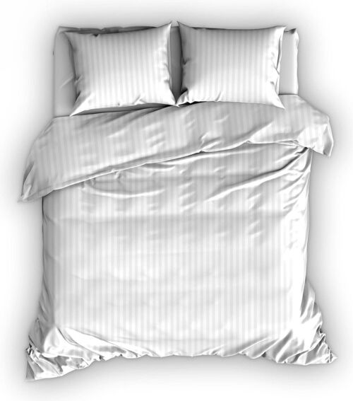 Satin D'Or Duvet Cover Streep White 140x220