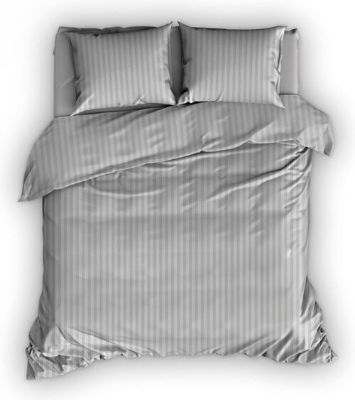 Satin D'Or Duvet Cover Streep Silver 140x220